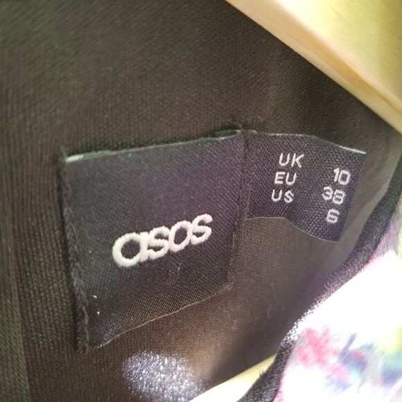 ASOS Floral Scuba Mock Neck Crop Top Size 6 - Picture 11 of 12